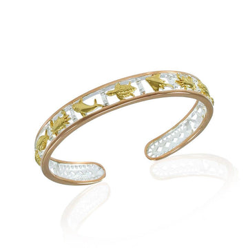 Under the Sea Three Tone Cuff Bracelet OTBG306 - Jewelry